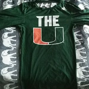 Miami Hurricanes Green Adidas Compression Shirt